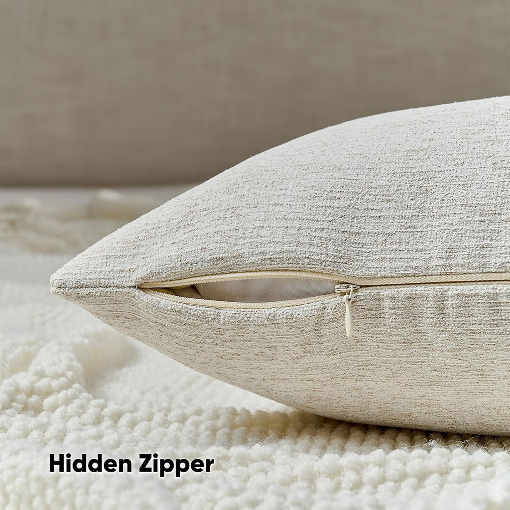 Linen Boho Beige Pillow Cover — 18" - View 2
