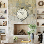 Battery Operated Farmhouse Gold Wall Clock — 24" - View 4
