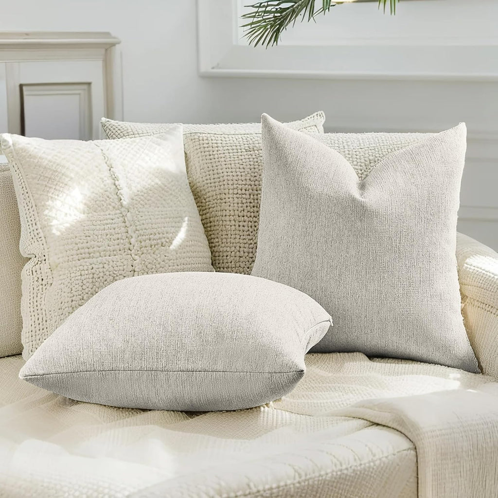 Linen Boho Beige Pillow Cover — 18" - View 5