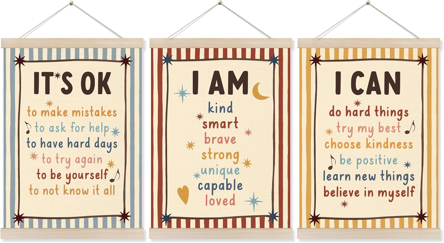 Framed Boho Fabric Wall Decor — 16" — Inspirational Classroom 3