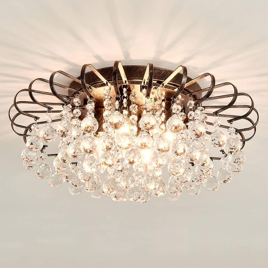 Farmhouse Black Chandelier — 4-Light — Bronze