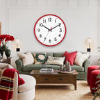 Battery Operated Modern Black Wall Clock — 8" - View 8