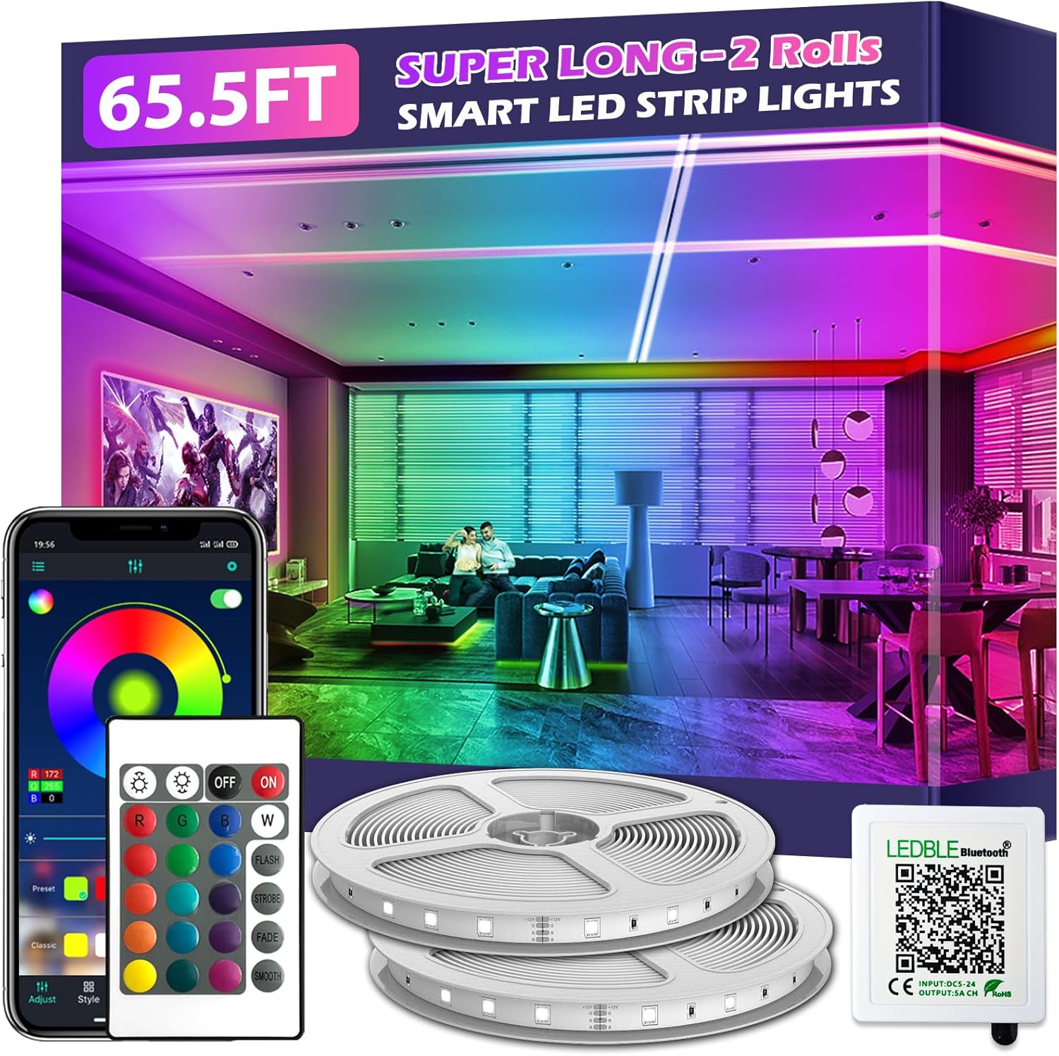 Smart Rattan LED Strip Lights — 65.6FT