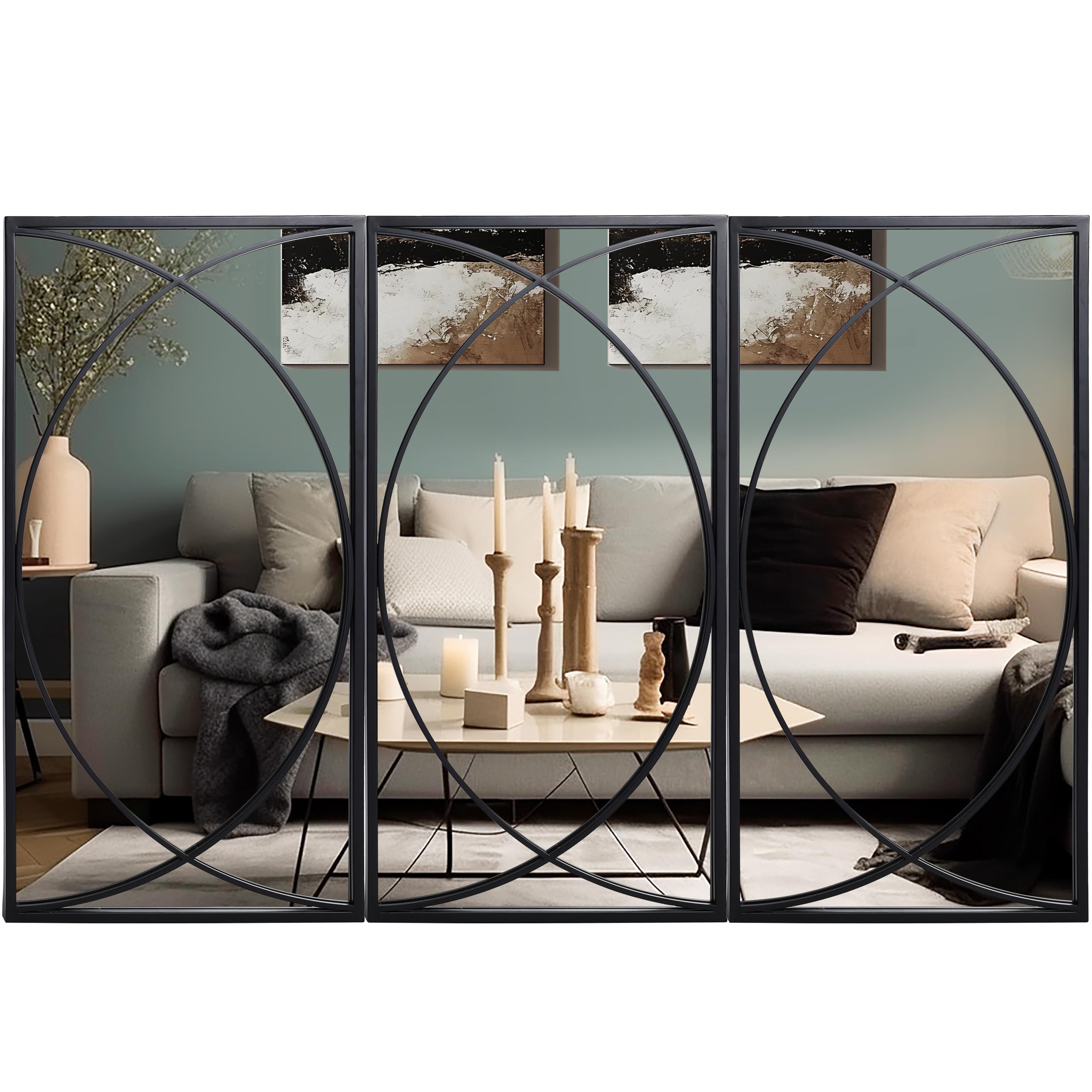 Rectangular Luxe Black Wall Mirror