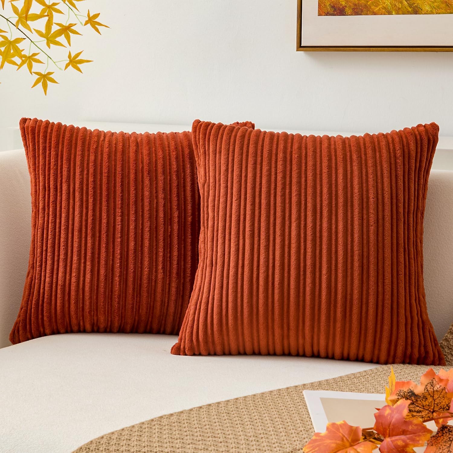 Lumbar Boho Beige Pillow Cover — 20" — 16" x 16" (Pack of 2)