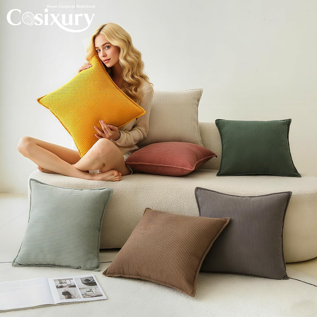 Boho Beige Throw Pillow Cover — 18" - View 5