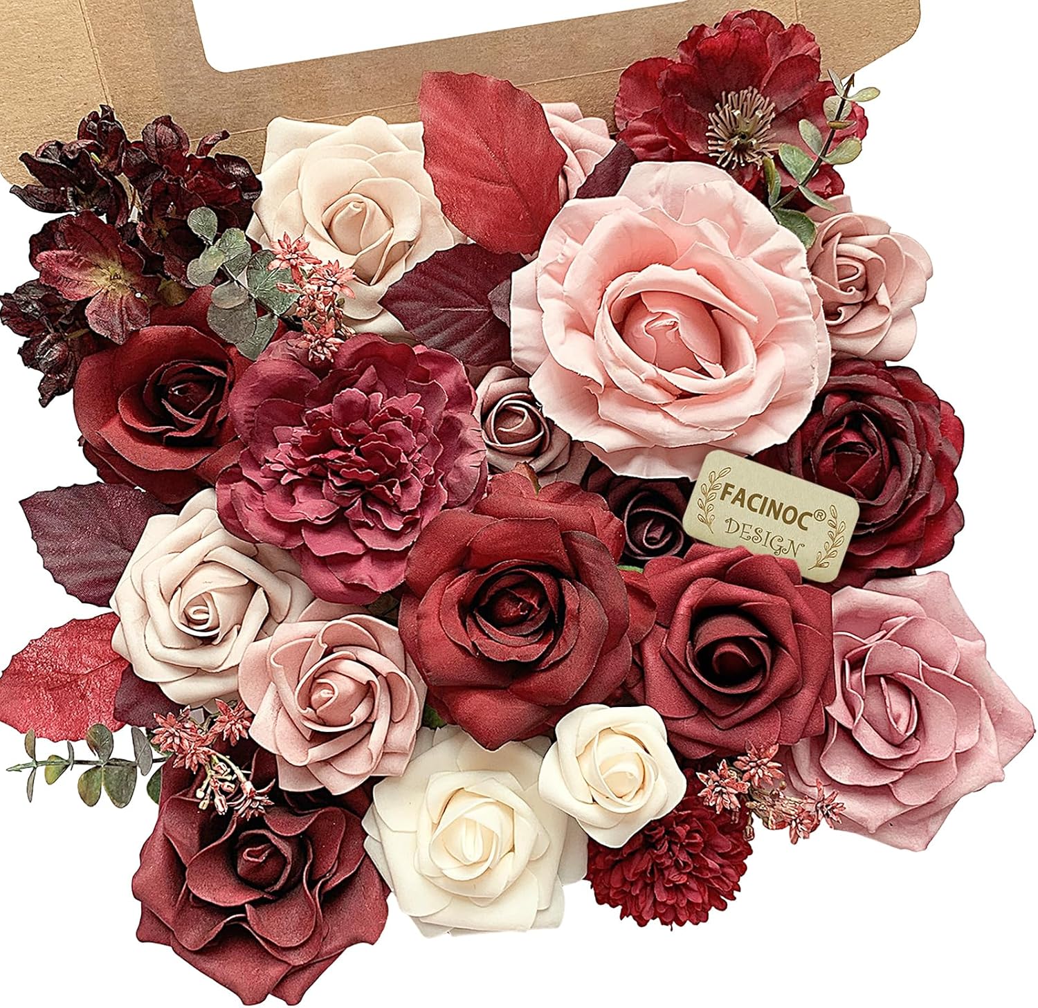 Beige Artificial Flowers — Burgundy, Dusty, Mauve