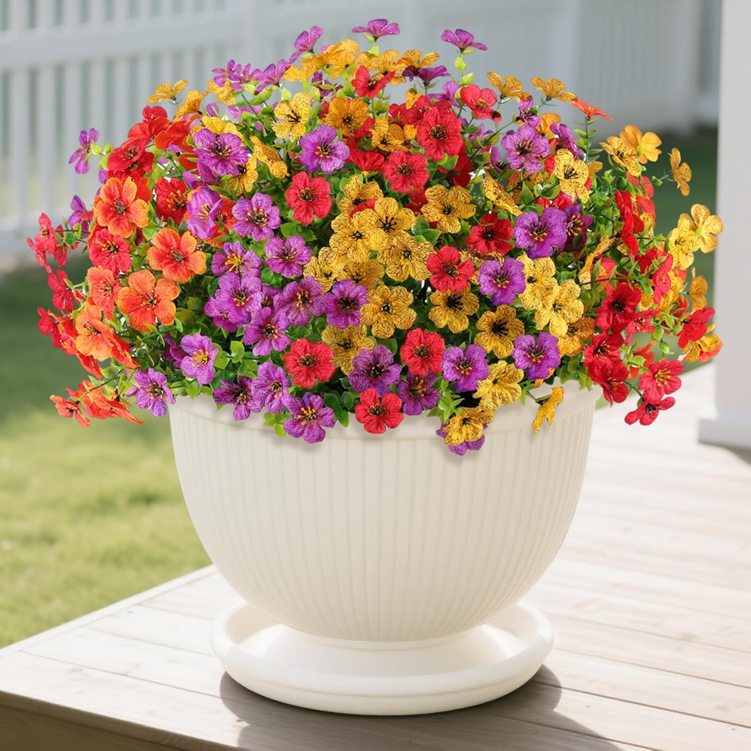 Orange Artificial Plant — 4 Multicolor
