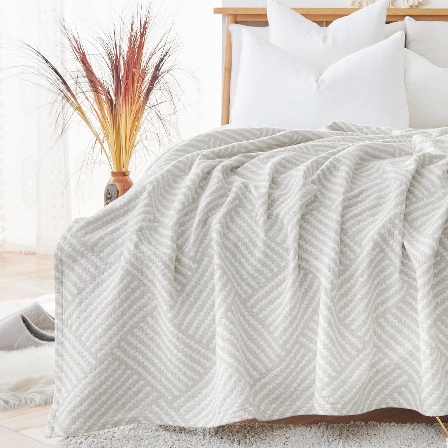 Boho Blue Throw Pillow — 50" — 60"x80"