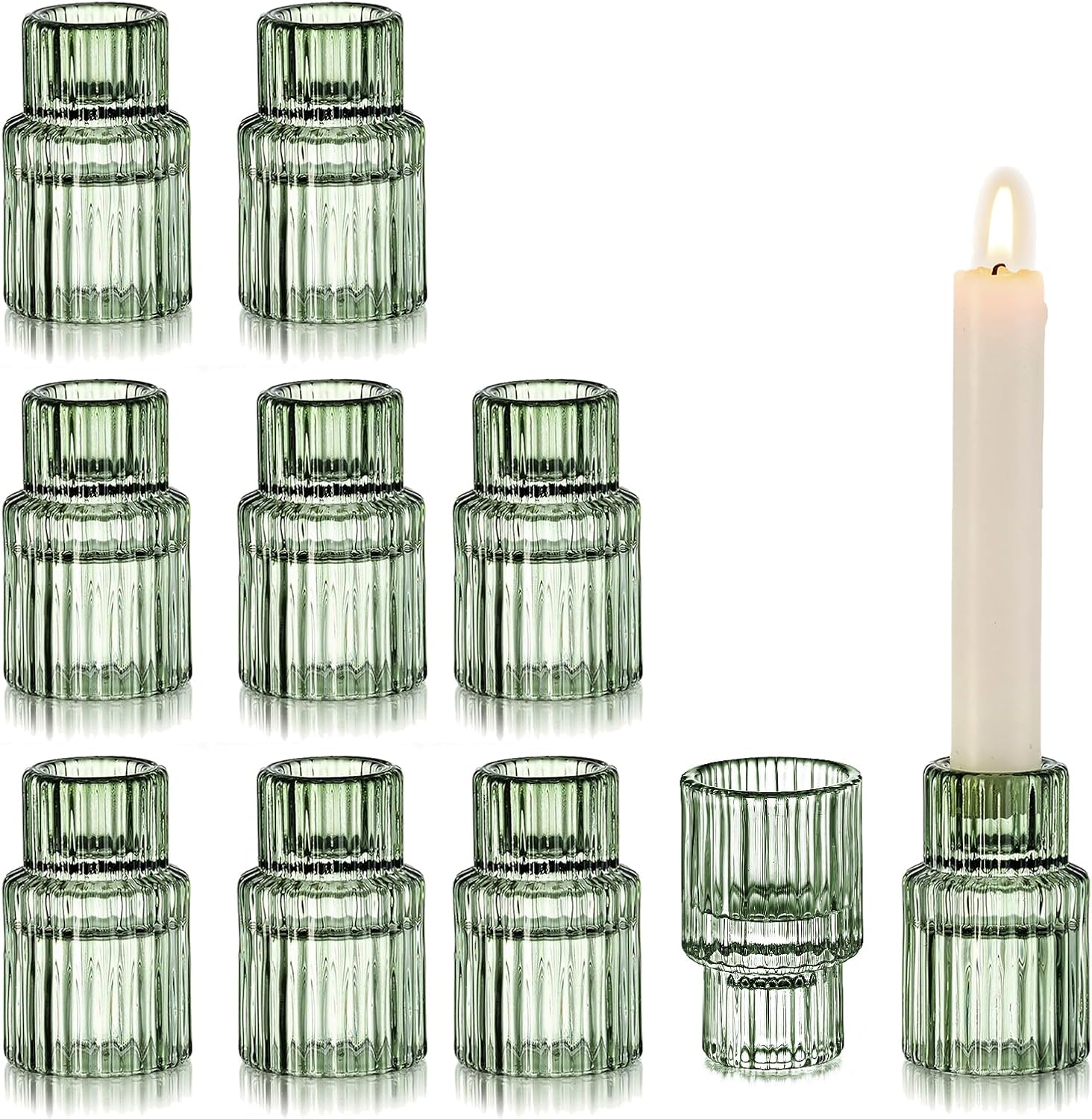 Modern Blue Candle — Green