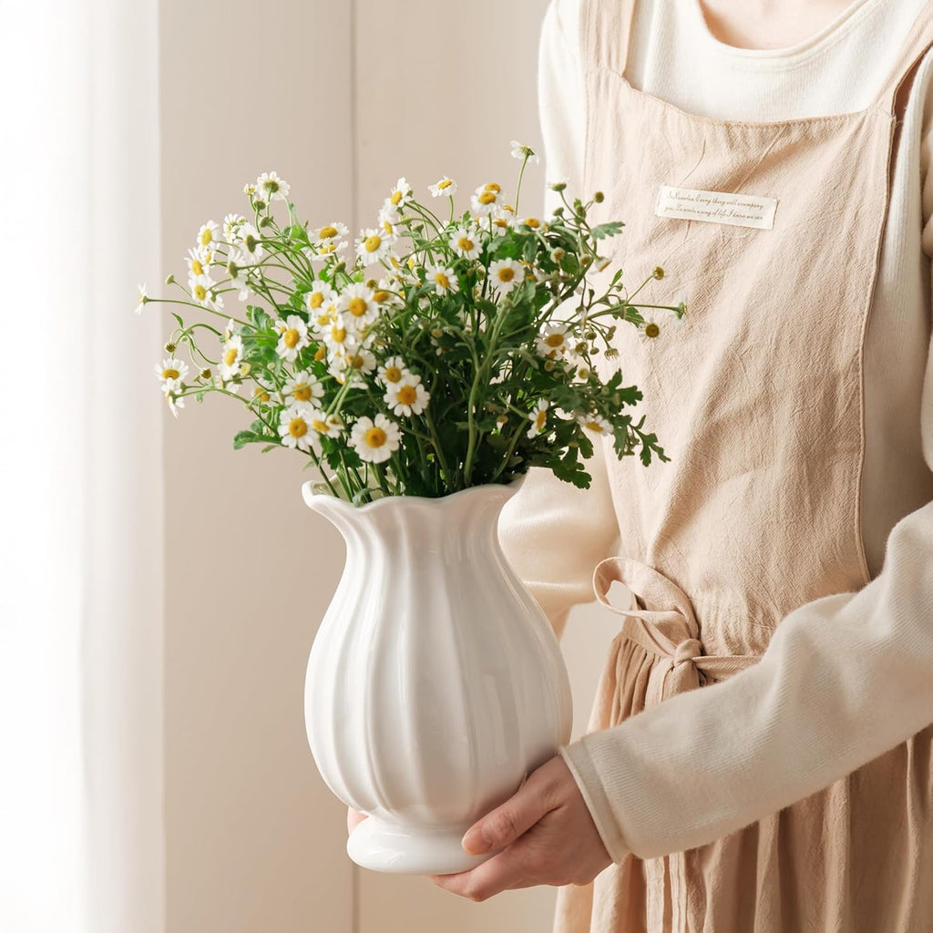 Farmhouse Ceramic Flower Vase — 8" - View 5