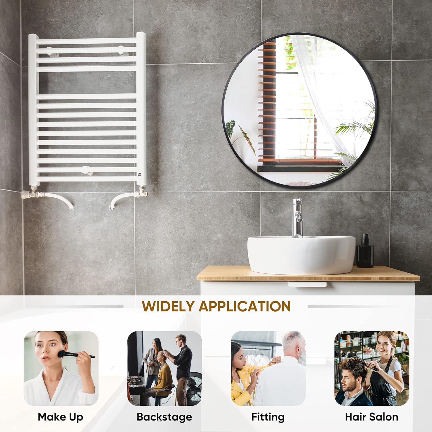 Metal Round Mirror — 24" - View 5