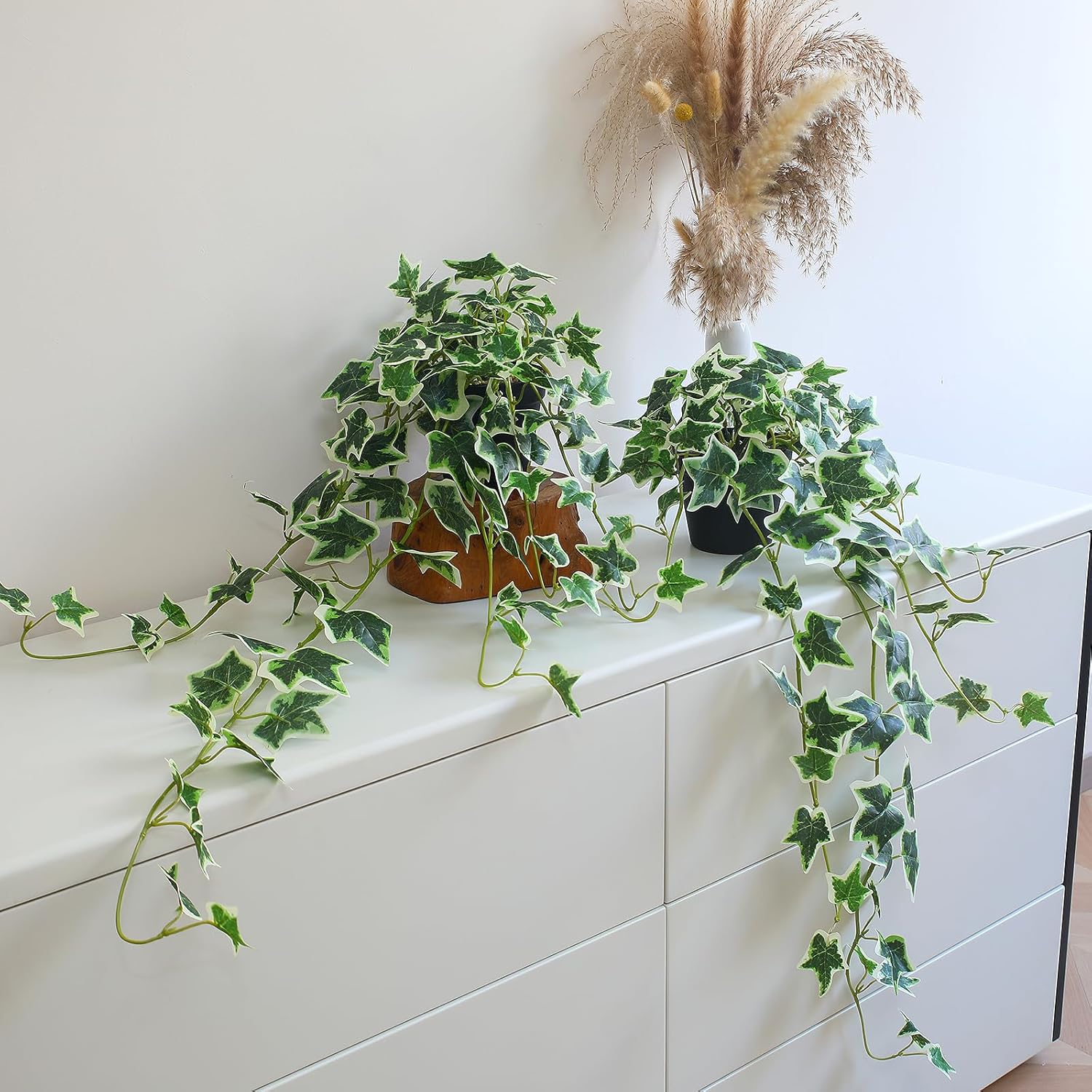 Gold Artificial Plant — 33" — White and Green
