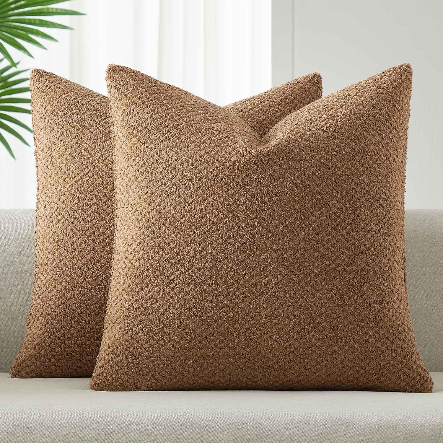 Boho Beige Throw Pillow Cover — 18" — Light Coffee