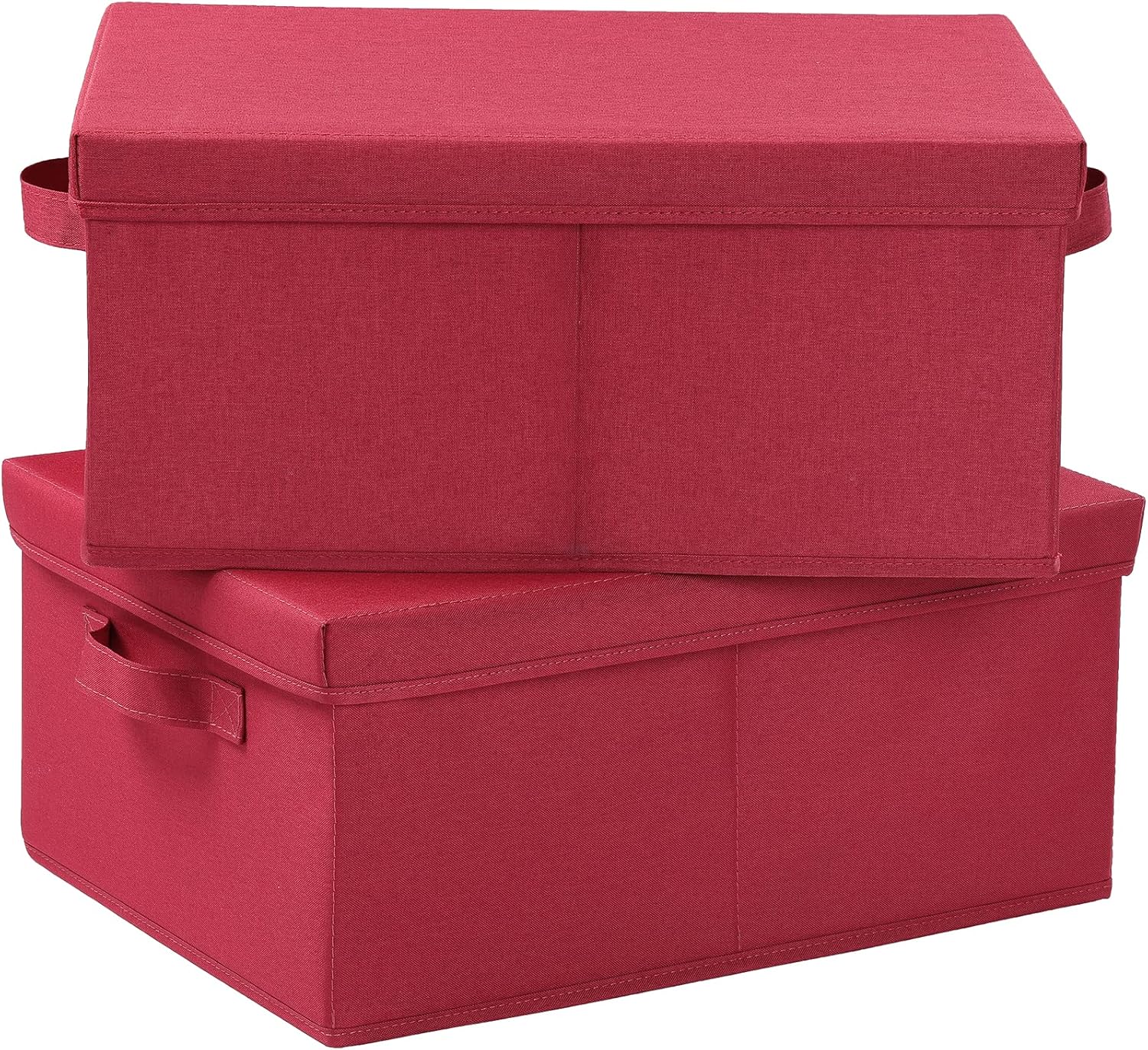 Beige Storage Bin — 16.5" — Red