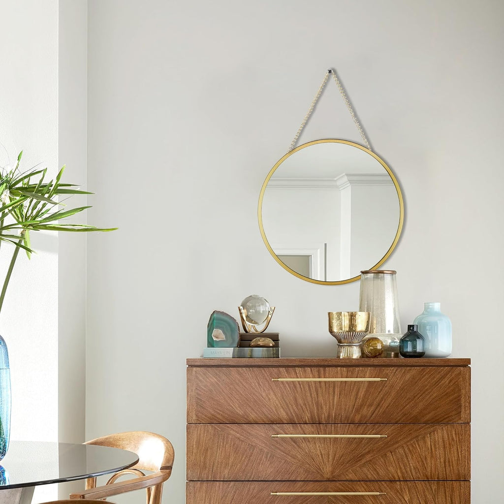 Round Luxe Glass Wall Mirror — 10" - View 6