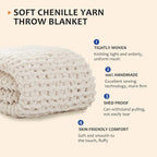 Knit Beige Throw Pillow — 50" - View 2