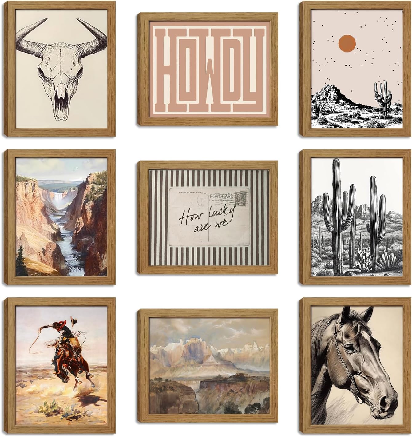Unframed Farmhouse Black Wall Decor — 10" — Yellow Western Cowboy