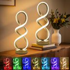 Dimmable Modern Black Bedside Lamp — 10-Light — Gold