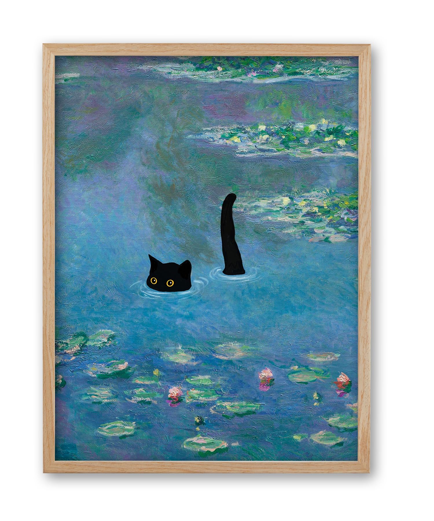 Vintage Black Framed Wall Art — 16"