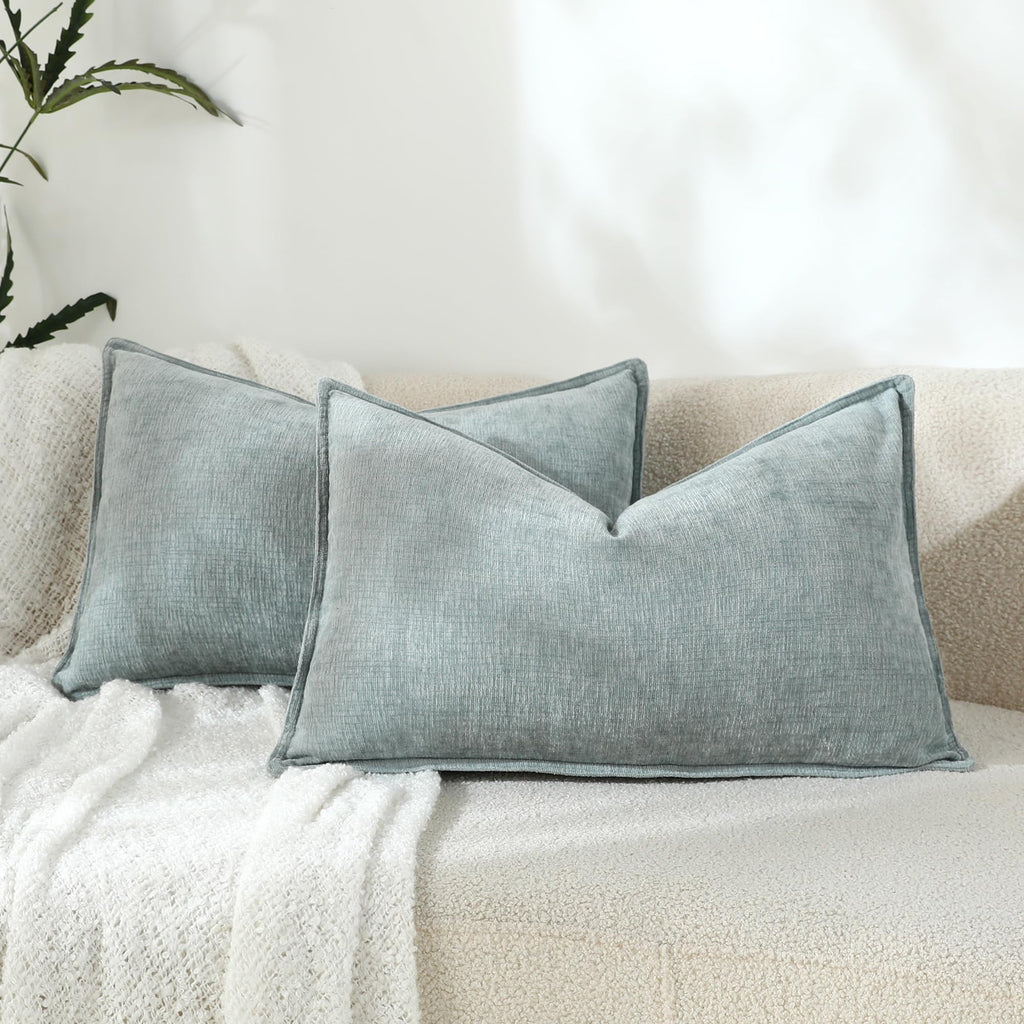 Chenille Beige Throw Pillow Cover — 20"