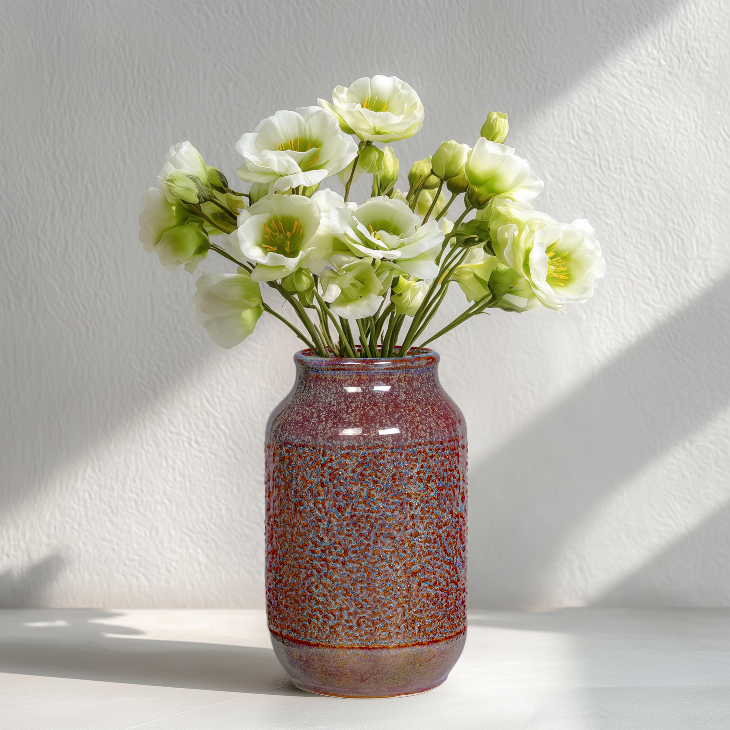 Farmhouse Beige Decorative Vase — 9"