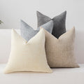Boho Beige Throw Pillow Cover — 18" — Beige/Dark Gray