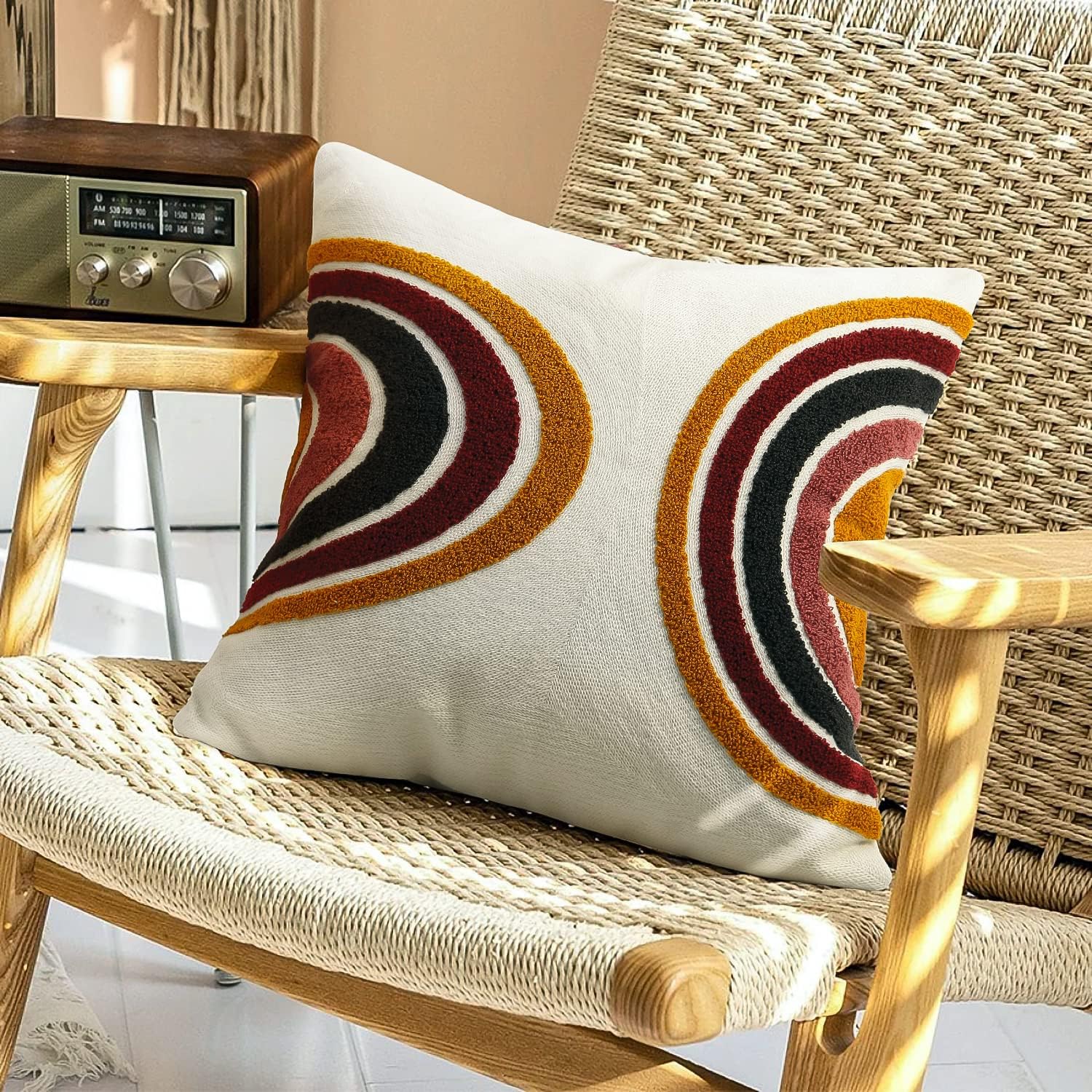 Boho Fabric Pillow Cover — 18" — Sun