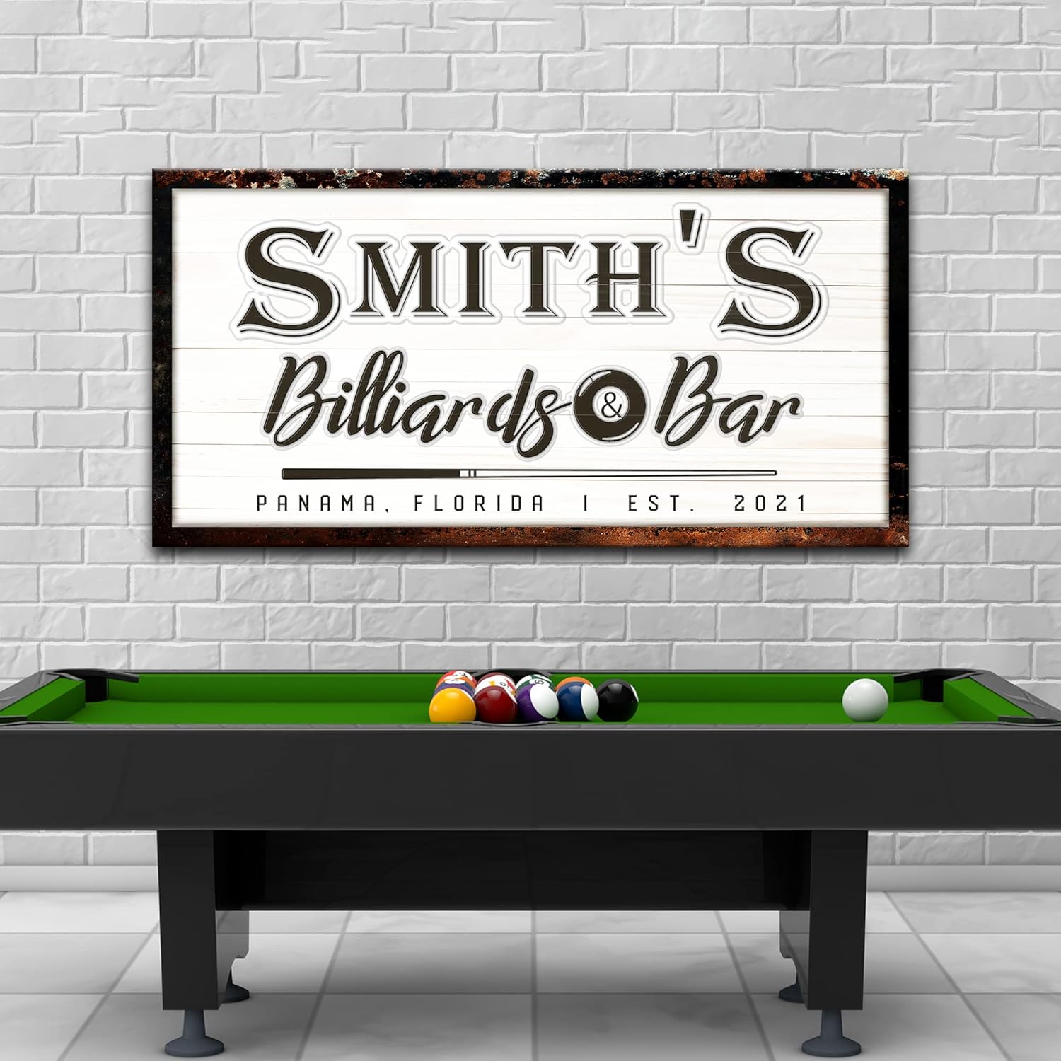 Personalized Farmhouse Beige Wall Art — 48" — 48"L x 16"W