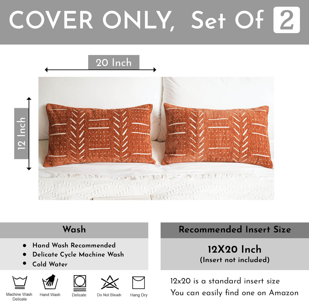 Lumbar Boho Beige Throw Pillow Cover — 20" - View 2