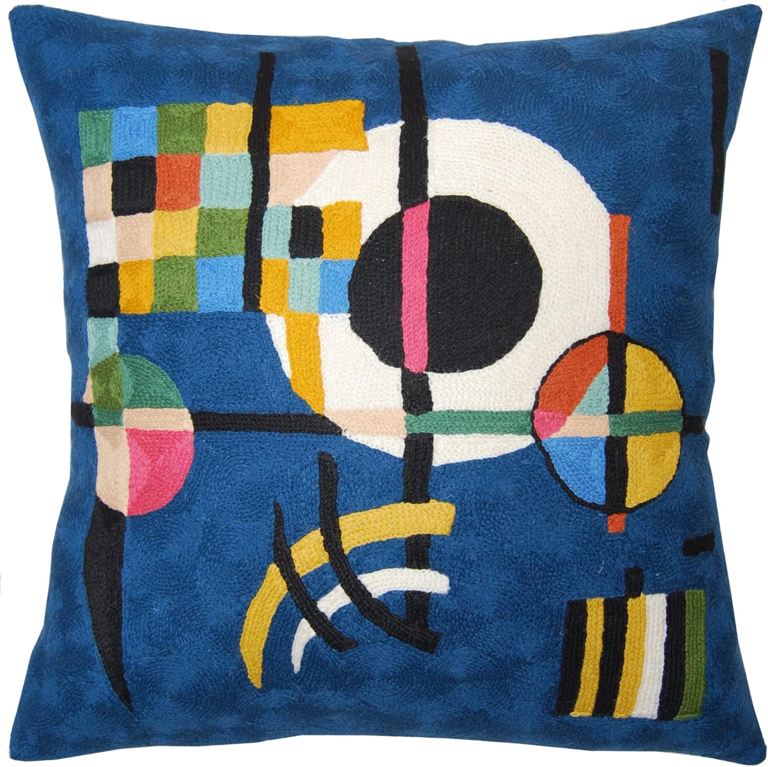 Embroidered Boho Blue Throw Pillow Cover — 18x18 — Blue Pillow Cover Counterweights