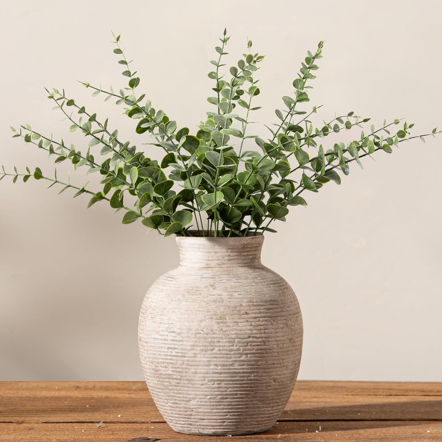 Vintage Farmhouse Brown Flower Vase — 7.4" — Retro-6" Xs