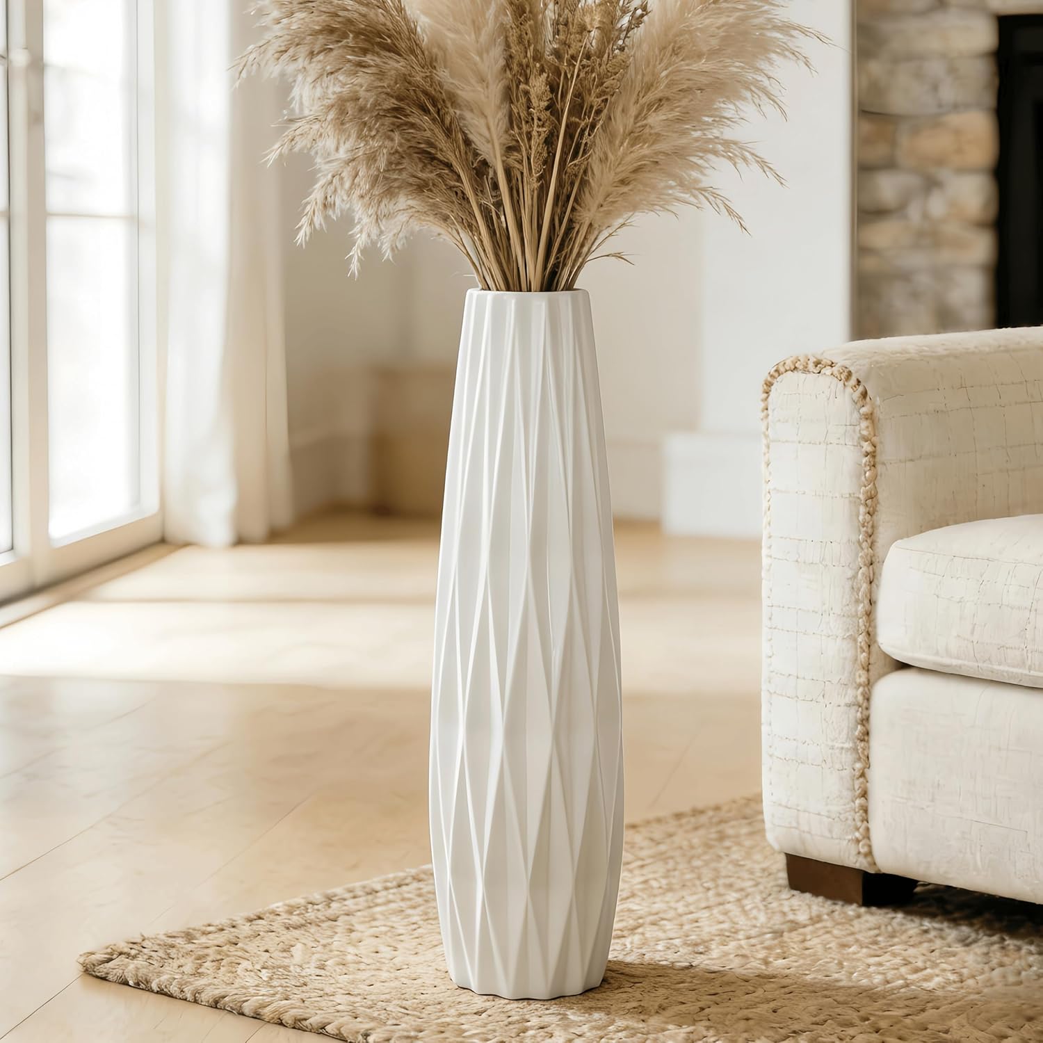 Farmhouse Ceramic Flower Vase — 17.7" — Ten Stripes