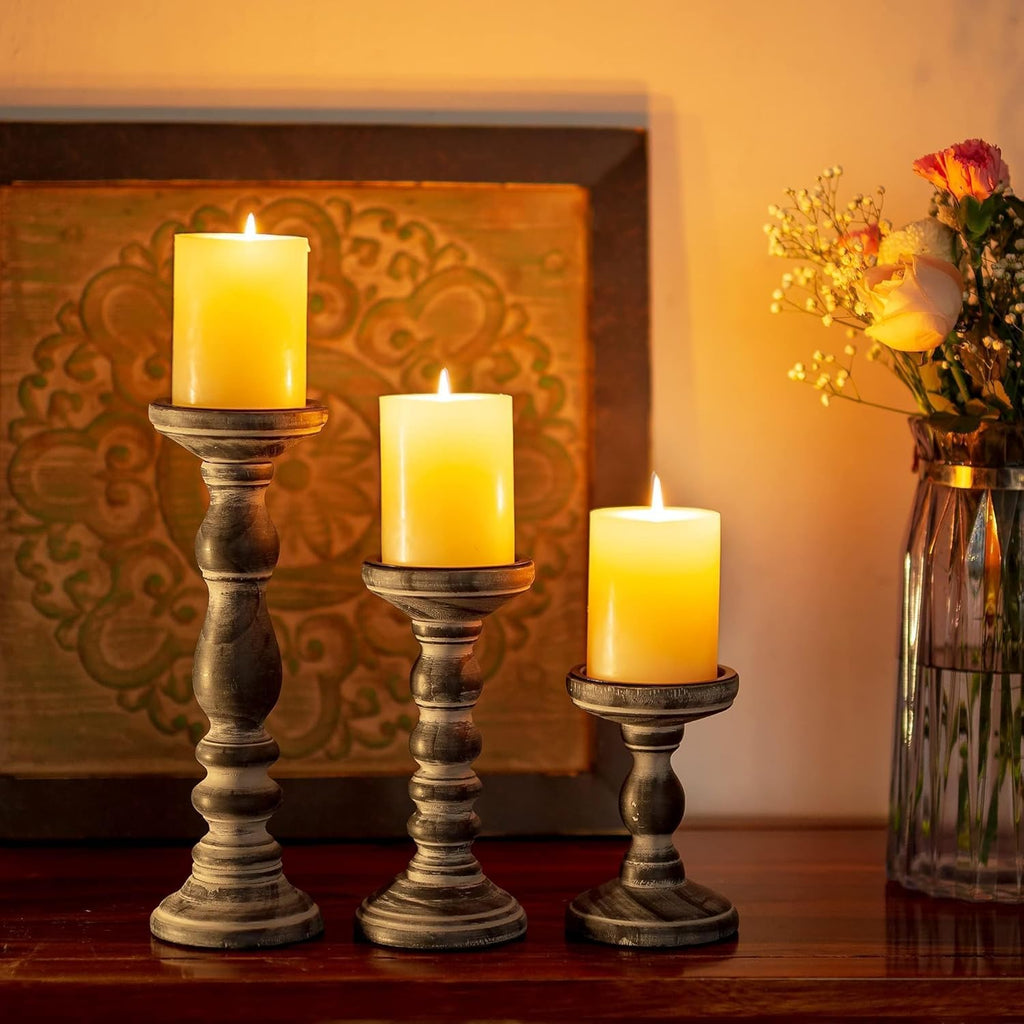 Farmhouse Black Pillar Candle — 5.9" - View 5
