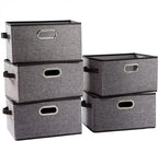 Beige Storage Bin — 7" — Grey&black Trim