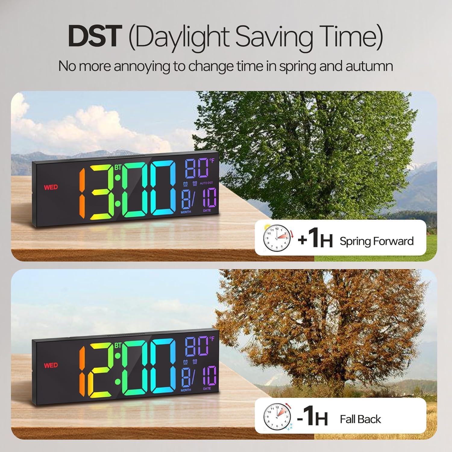 RGB Black Wall Clock — 16.2" - View 7