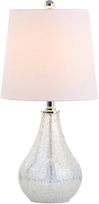 Linen Modern Grey Nightstand Lamp — 20.5" — White