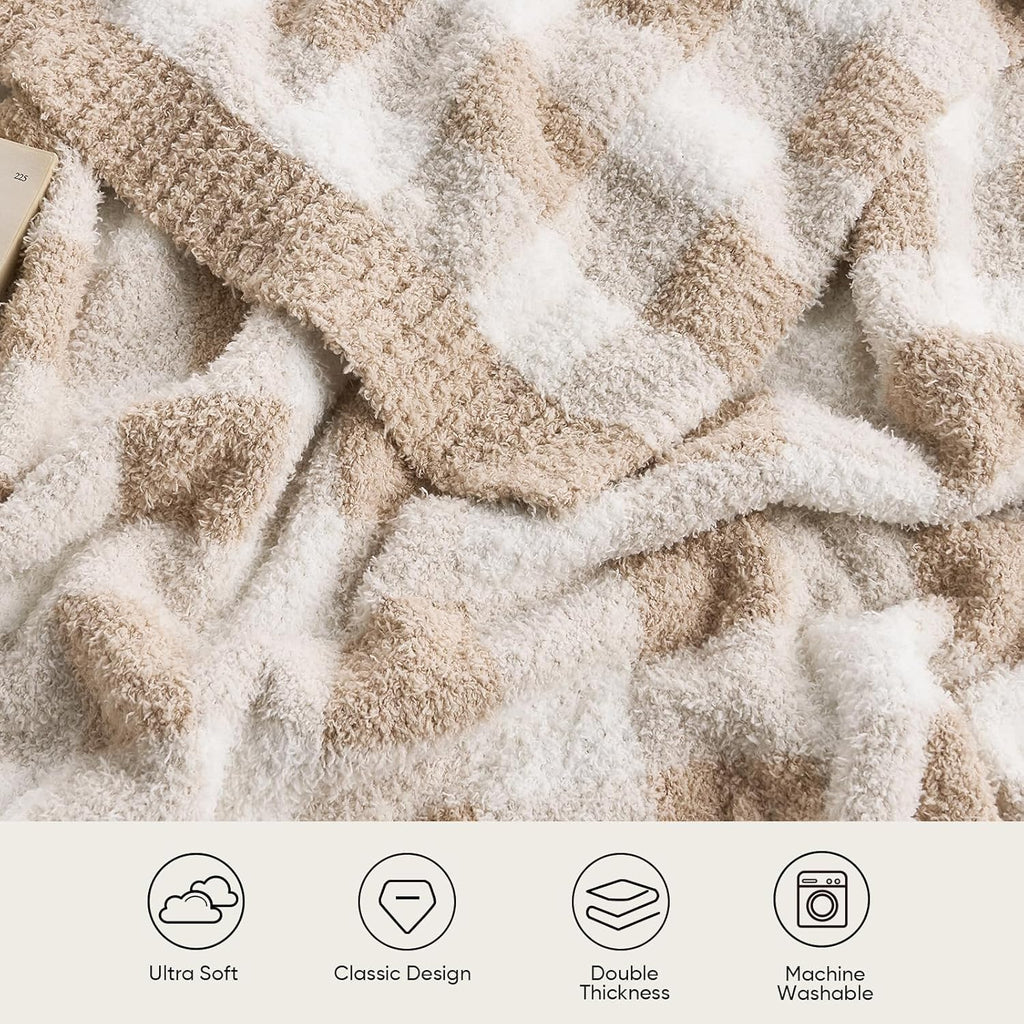 Knit Beige Throw Pillow — 50" - View 4