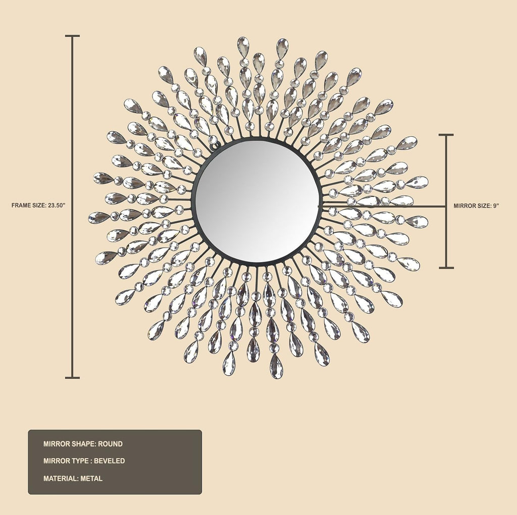 Beveled Luxe Black Wall Mirror — 23.50" - View 7
