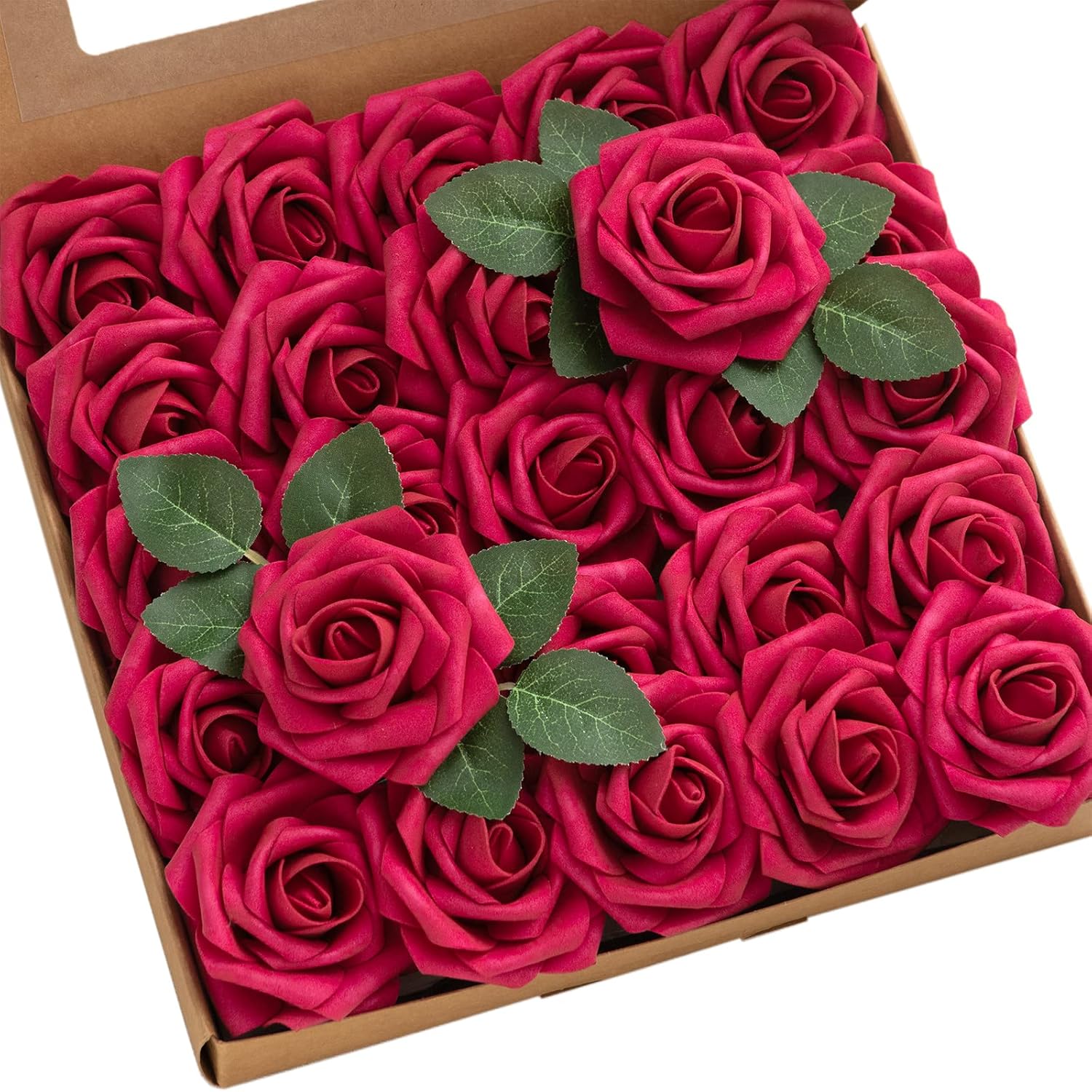 Luxe Beige Artificial Flowers — 3" — Pk- Hot Pink