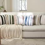 Tufted Boho Black Throw Pillow Cover — 18" - View 7