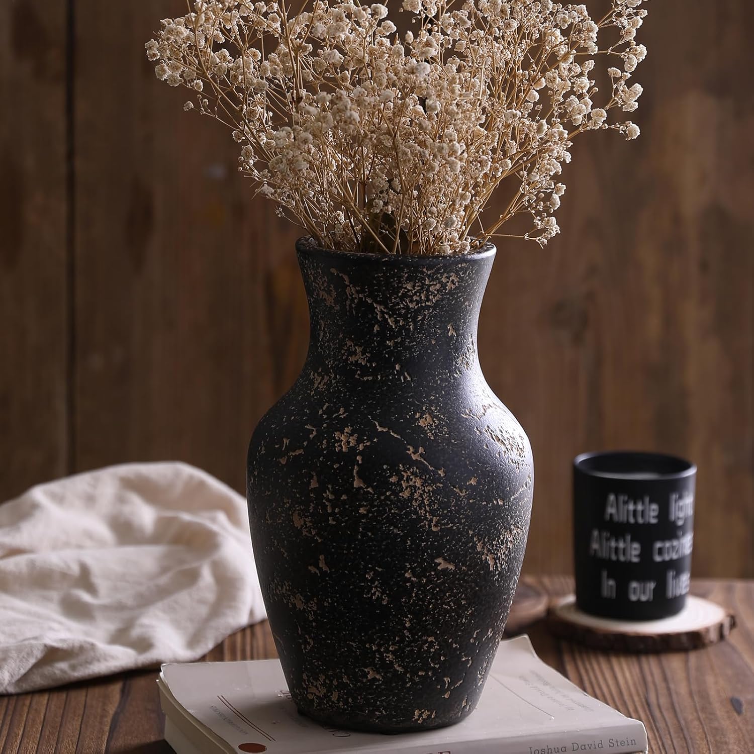 Vintage Farmhouse Black Flower Vase — 6" — Retro-4