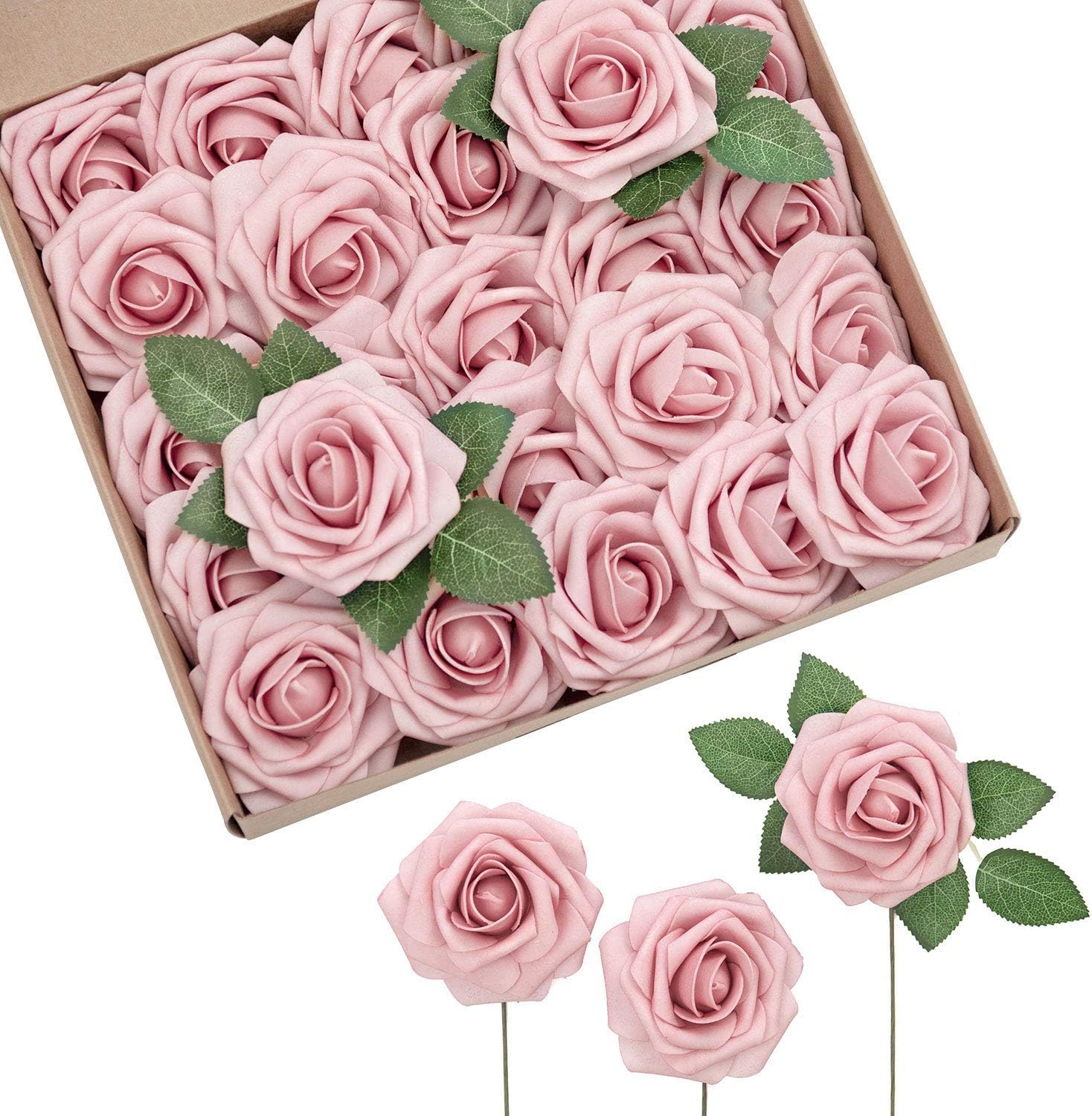Luxe Beige Artificial Flowers — 3" — Pk- Shabby Blush