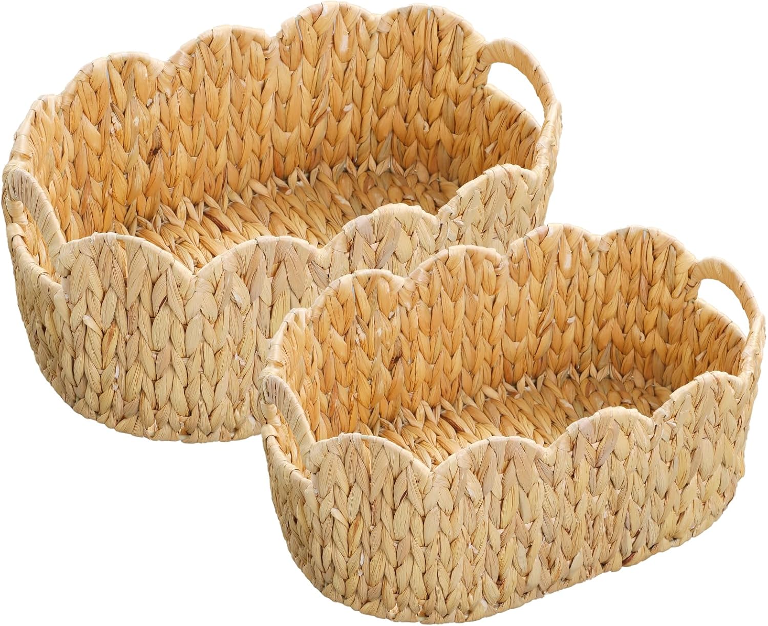 Hand-Woven Boho Rattan Storage Basket — Set of 2 - View 10