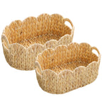 Hand-Woven Boho Rattan Storage Basket — Set of 2
