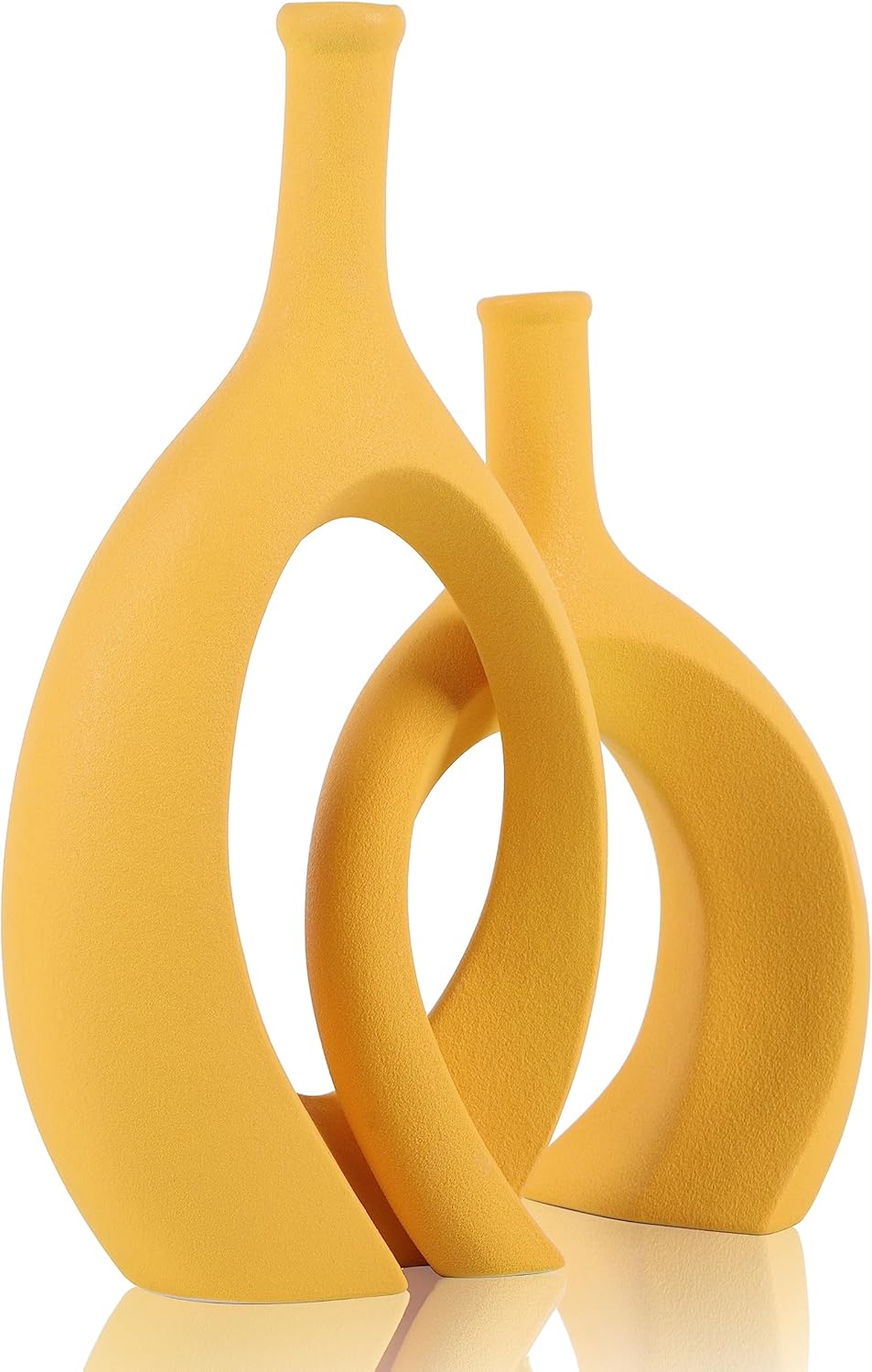 Boho Blue Vase Set — Yellow