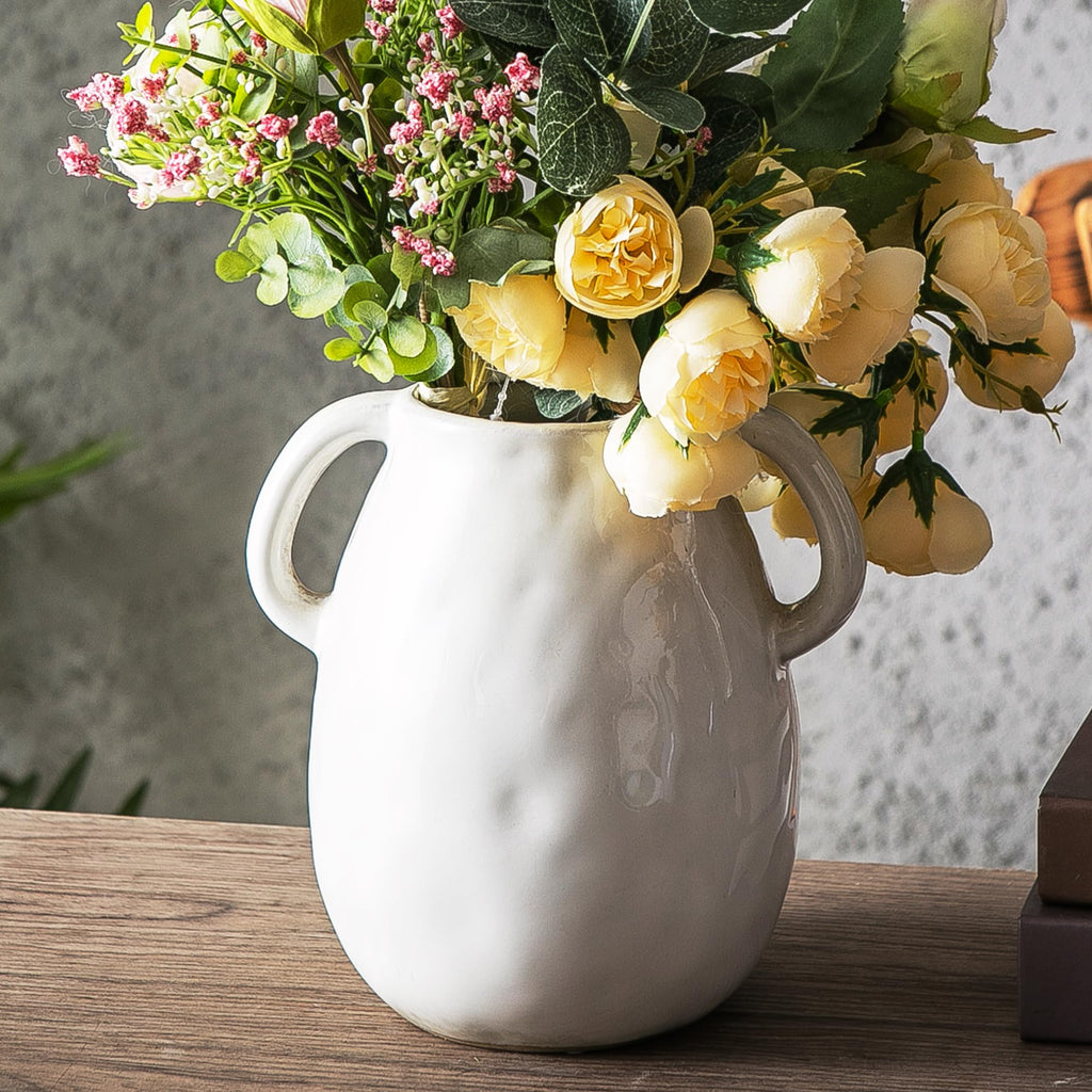 Farmhouse Beige Flower Vase