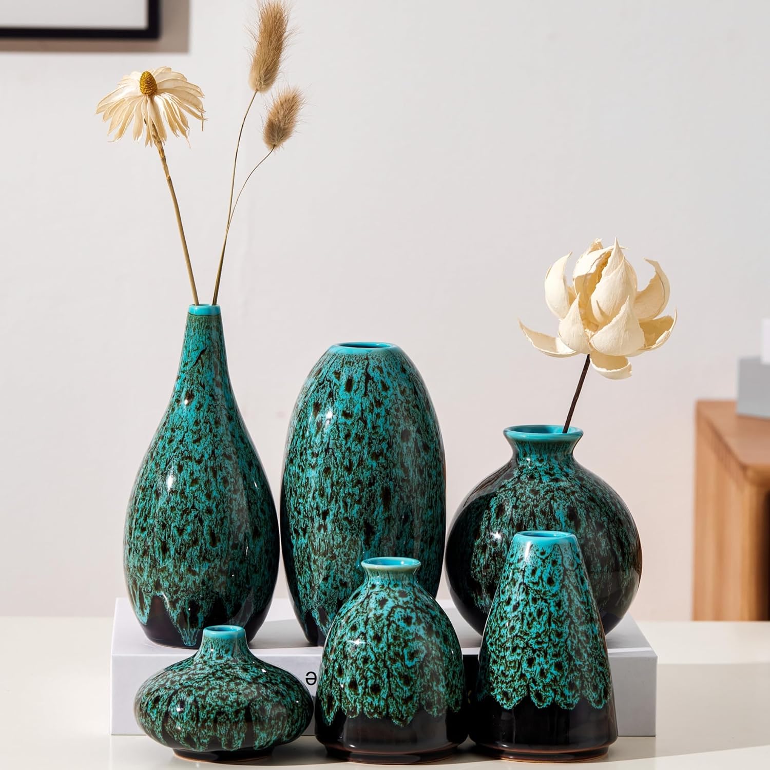 Blue Flower Vase — Set of 3 — Blue-set of 6