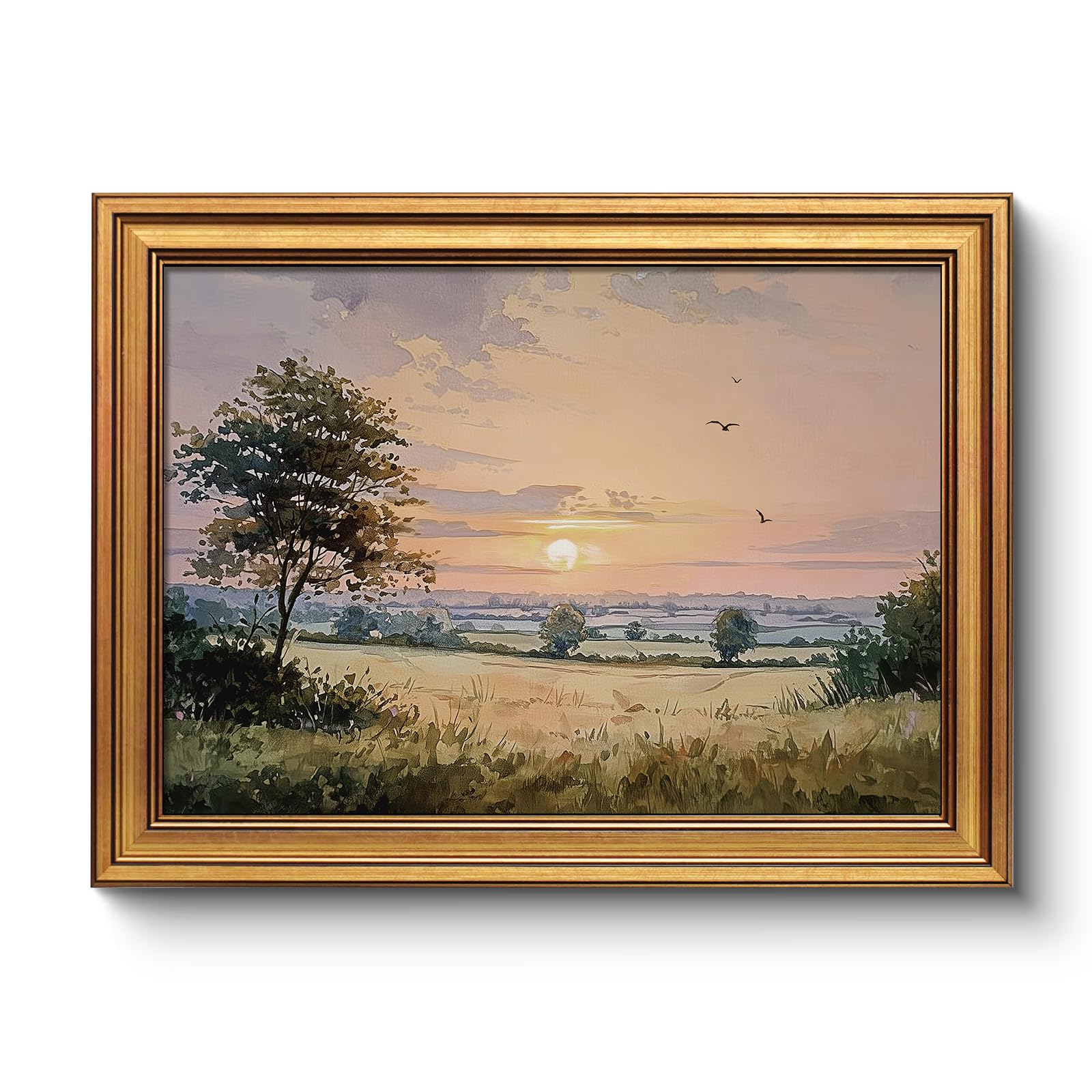 Framed Farmhouse Blue Wall Art — 16"