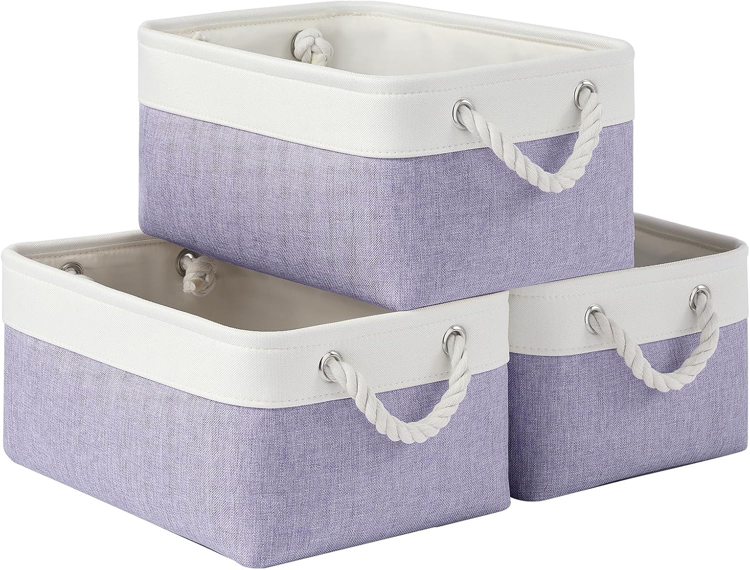 Beige Storage Bin — 2" — 13.8inx9.8inx6.7in-3P